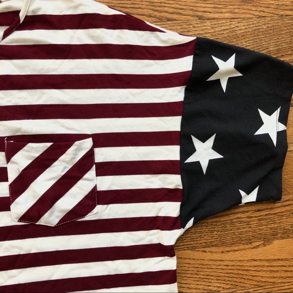American Flag Boxy Tee w/ Pocket - Picture 4 of 4